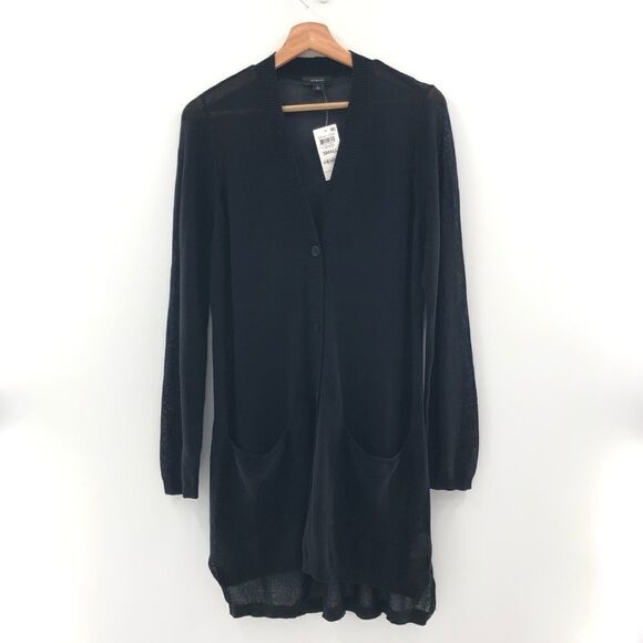 ‎alfani button front cardigan deep black small - Picture 2 of 11